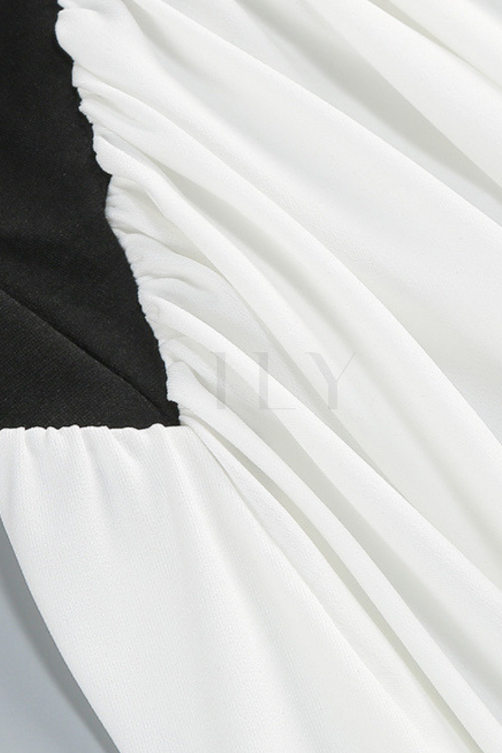 Marbella Halter Backless Contrast Mini Dress