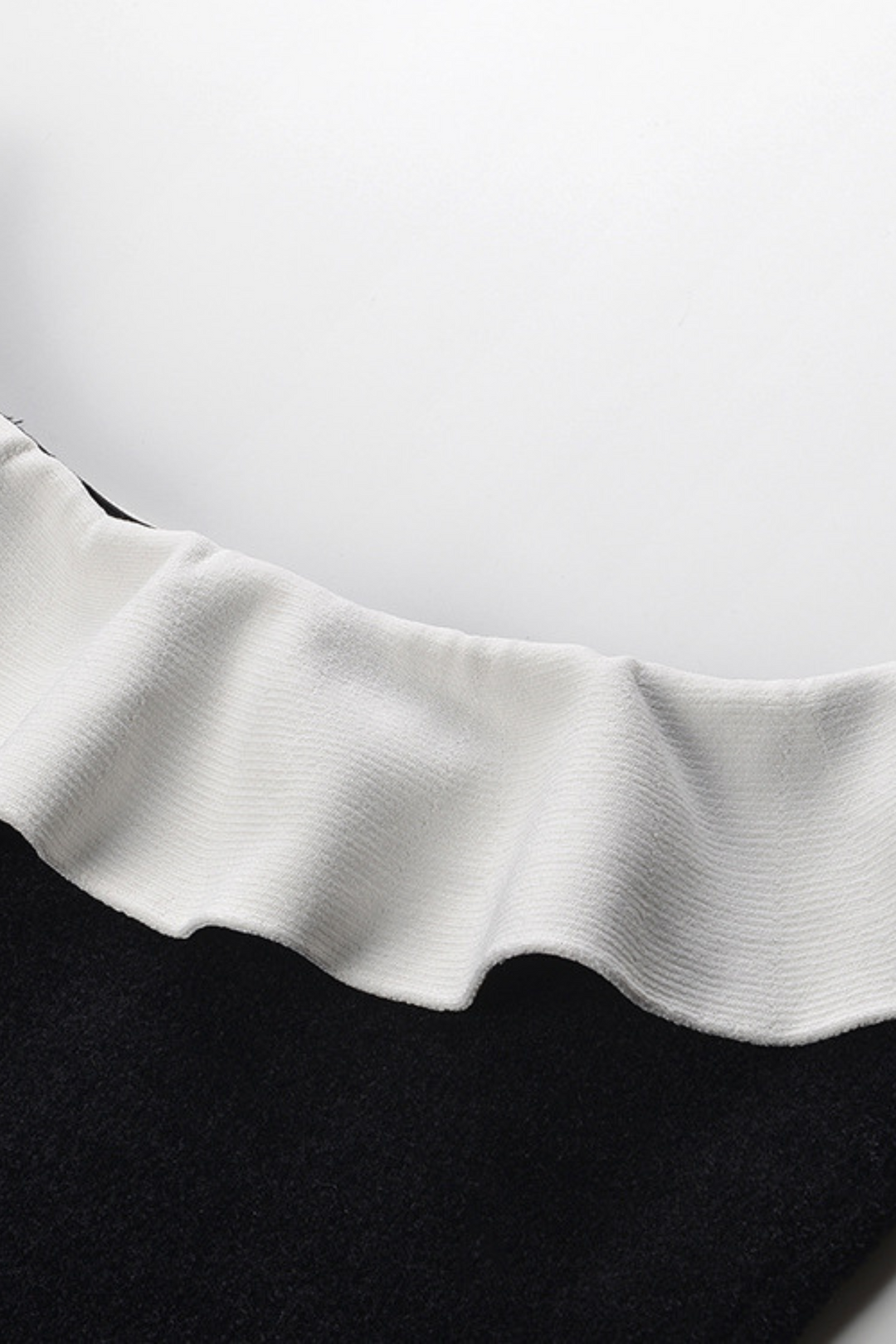 Monochrome Elegant  Ruffle off Shoulder Knit Top