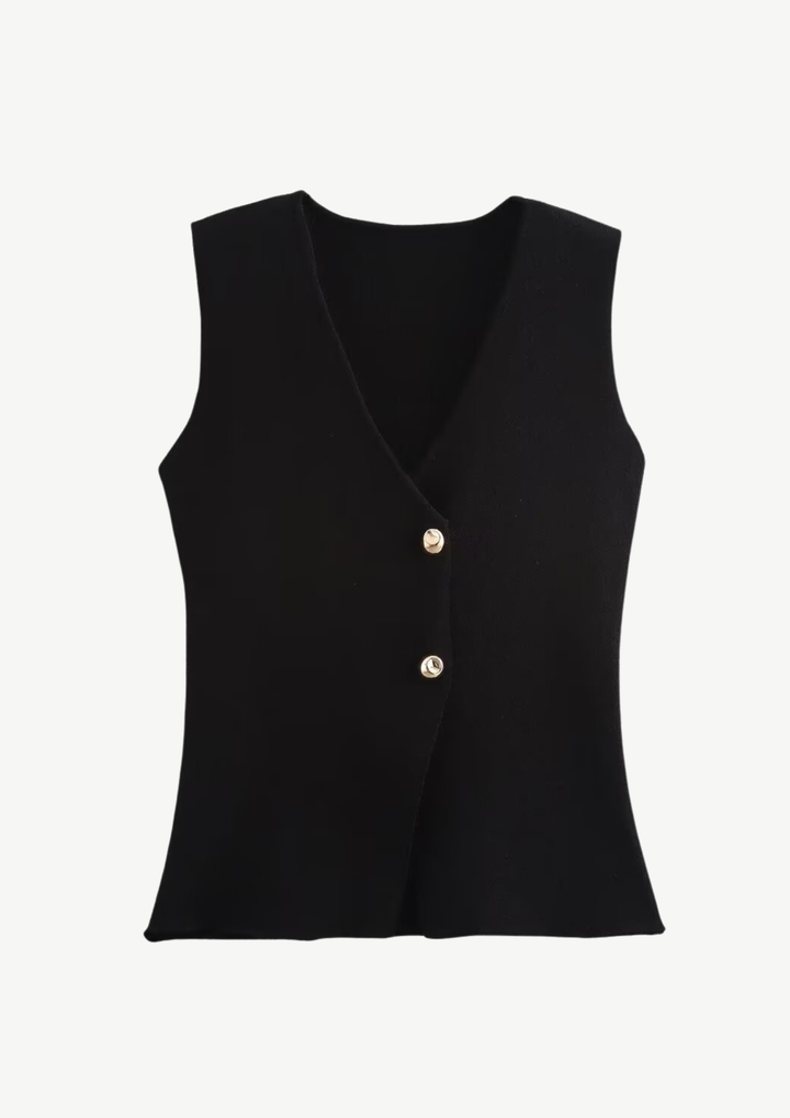 Chic Knit Button Vest