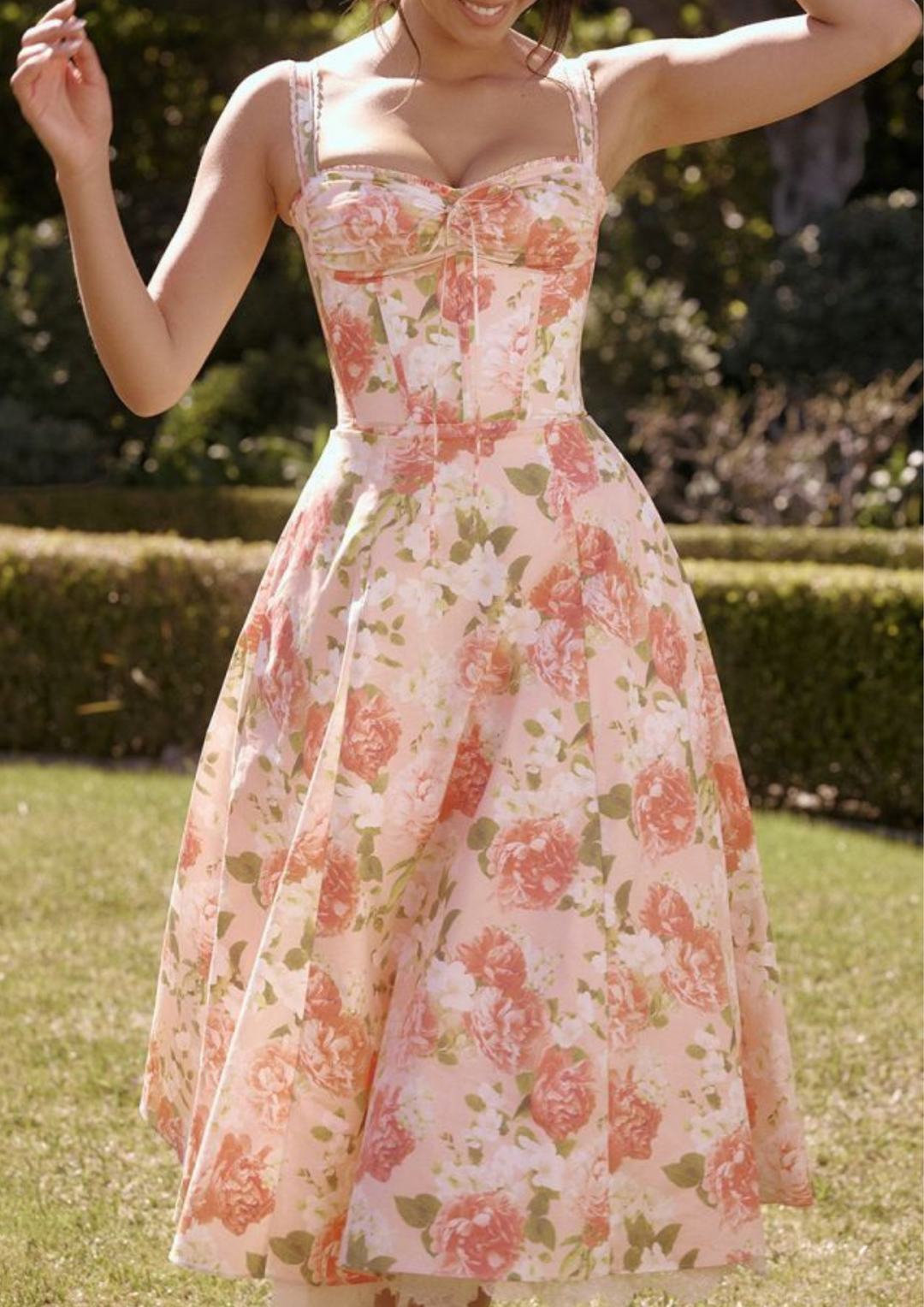 Luna Bloom Floral Maxi Dress – Soft Pink Rose