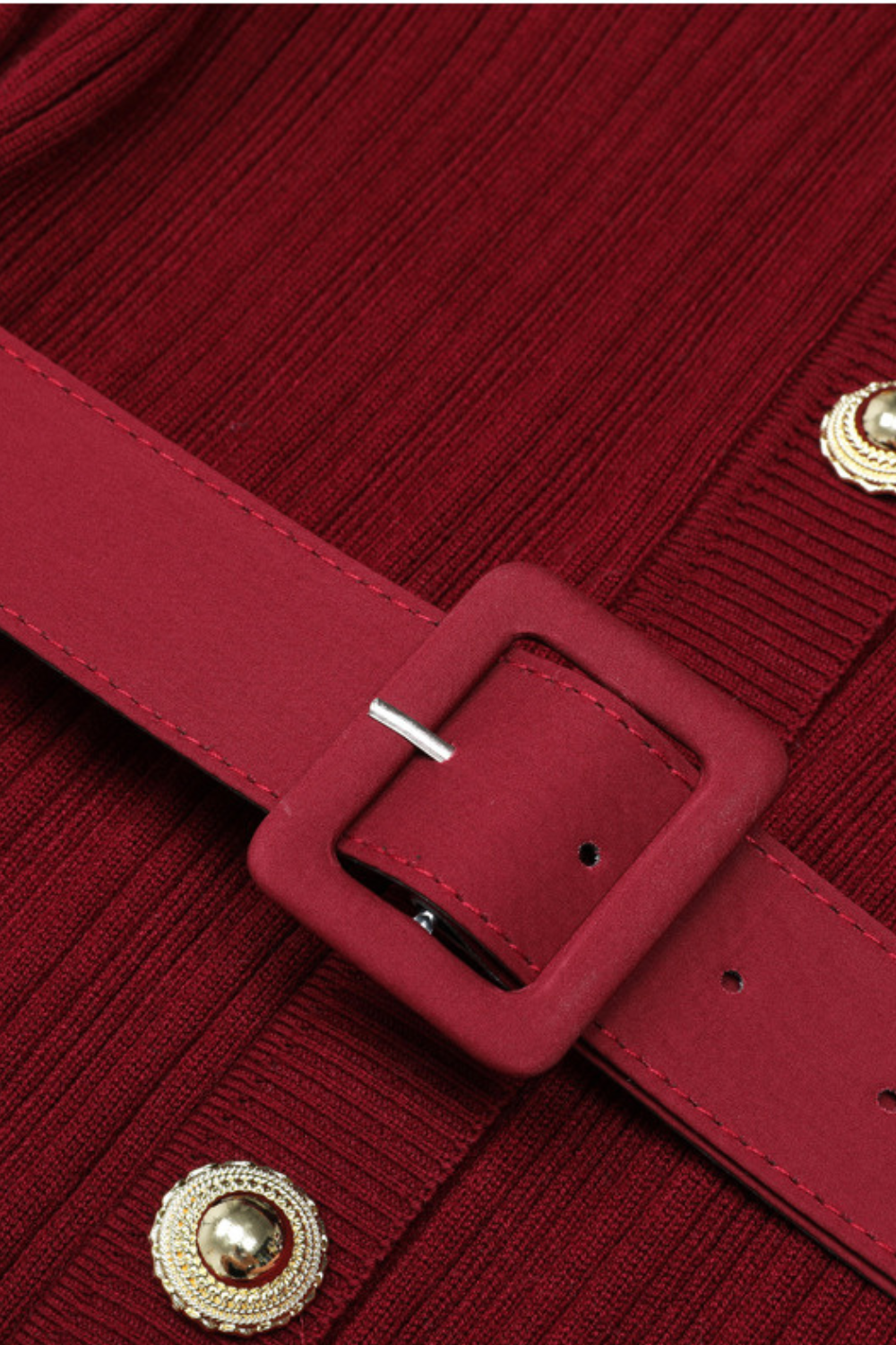 Majestic Knit Contrast Cuffs Sculpted Waist  Maxi Dress