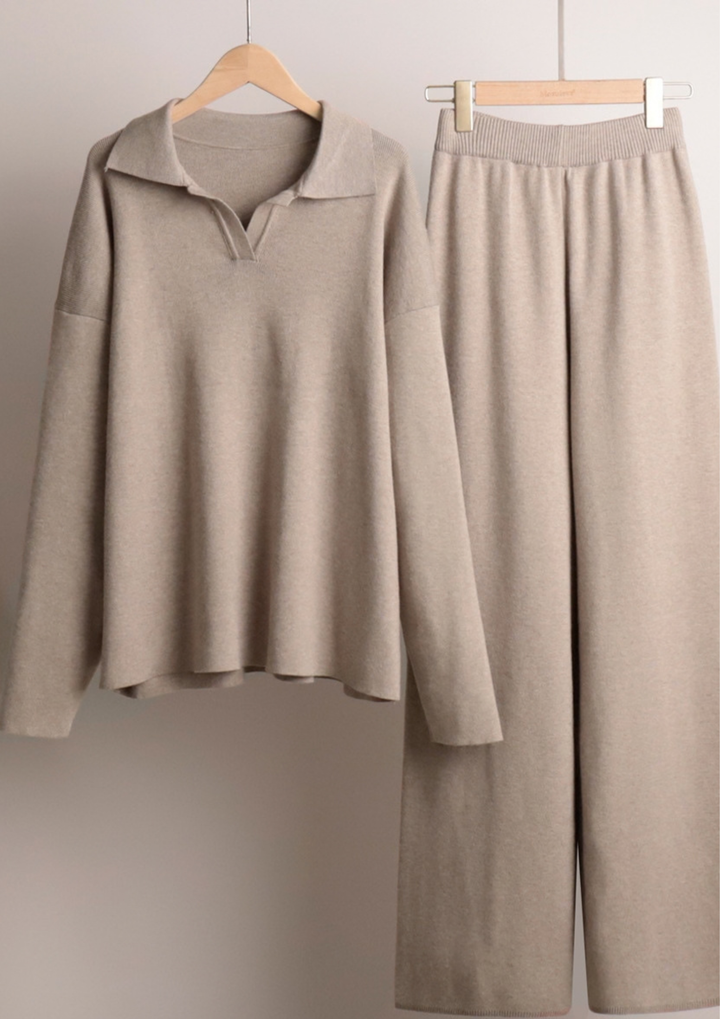 Elara Knit Wide-Leg Set