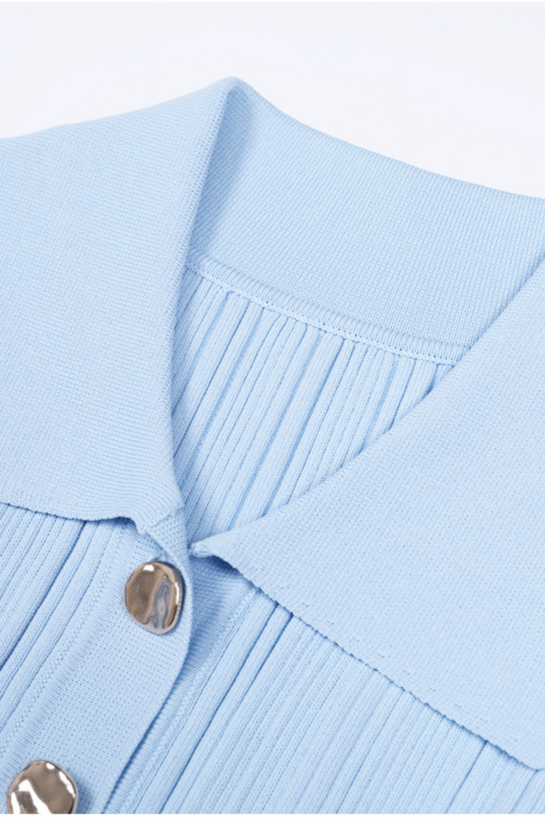 Viscose  Lapel Gold Buttons  Flared Hem Maxi Dress