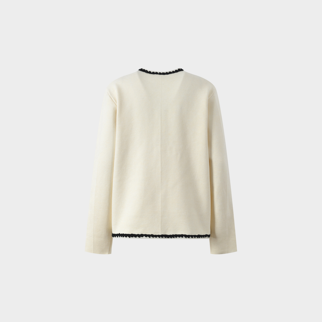 Soft Ivory Wool Cardigan