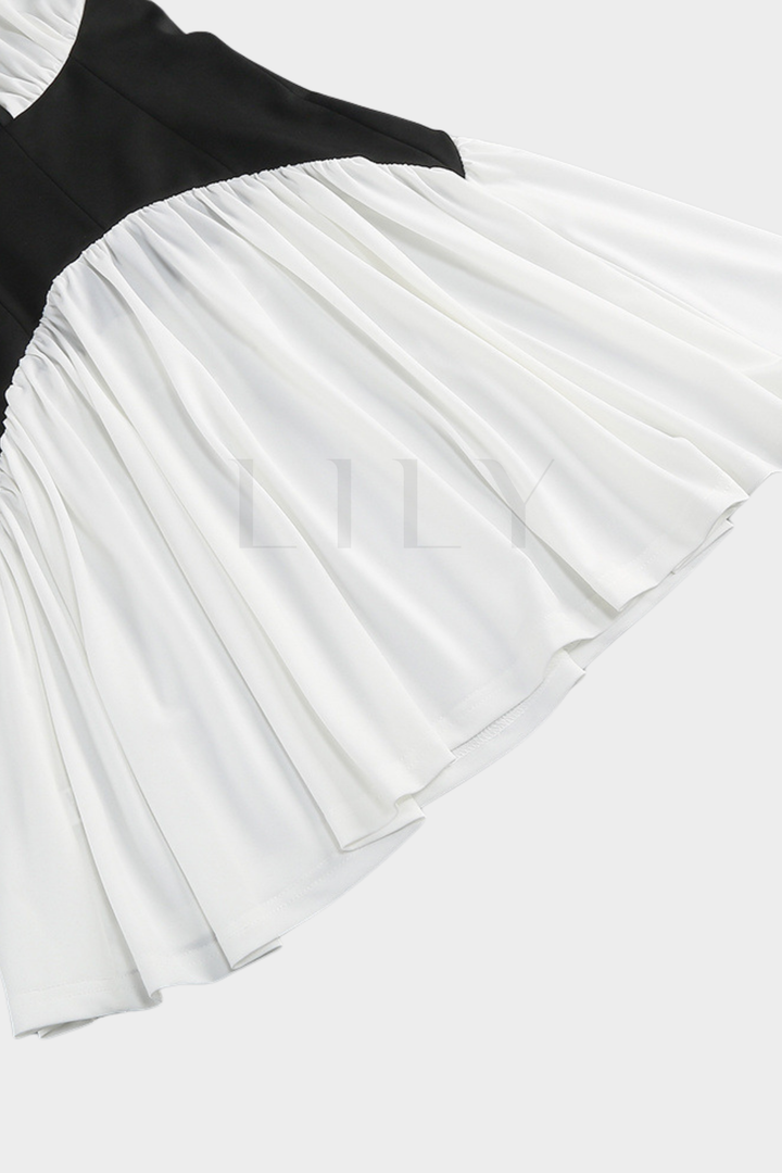 Marbella Halter Backless Contrast Mini Dress