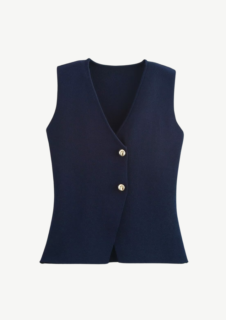 Chic Knit Button Vest