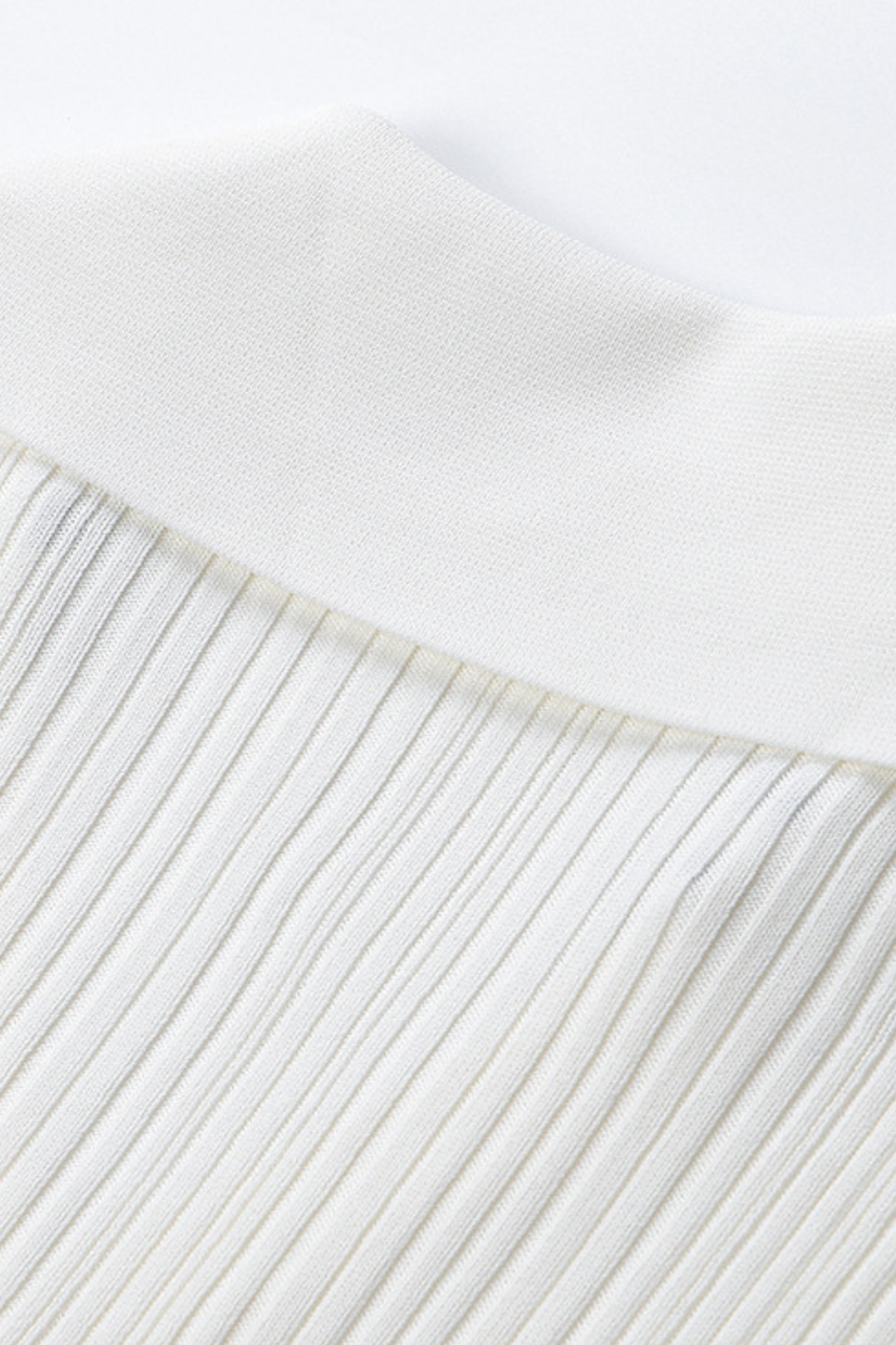 Sailor Collar Ribbed Knit Button Up Top