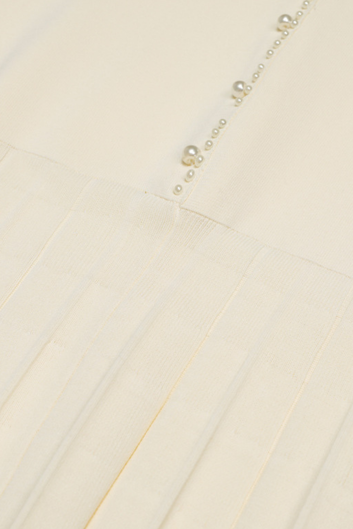 Pearl Trim Knit Jacket Top