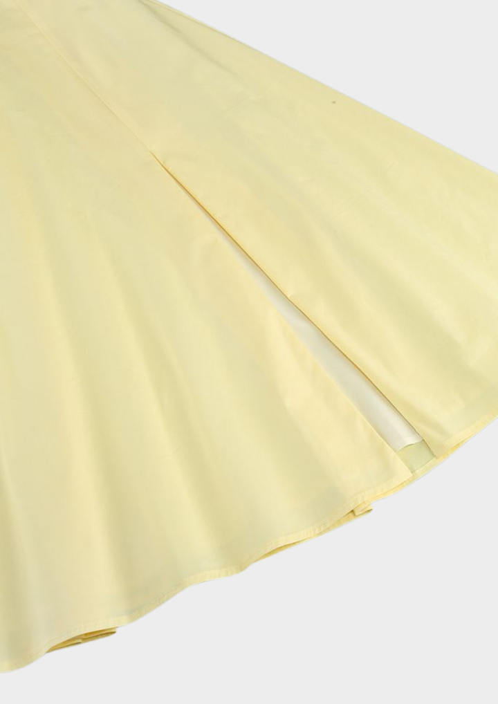 Serena Fishbone Lace Up Maxi Dress – Soft Yellow