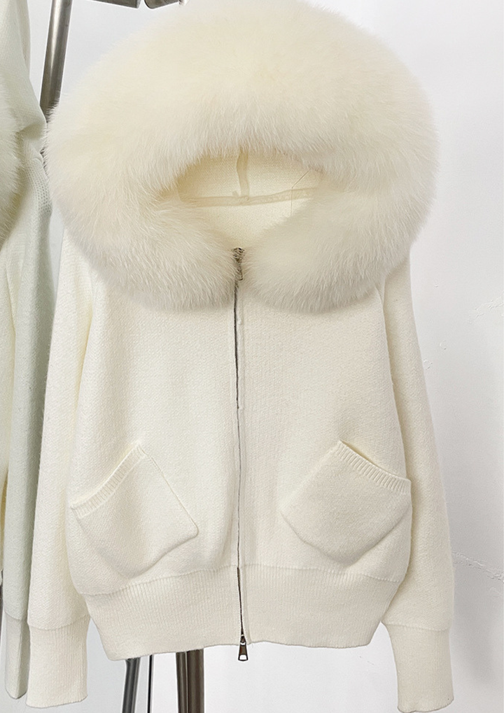 Seraphina Fur-Trimmed Knit Jacket