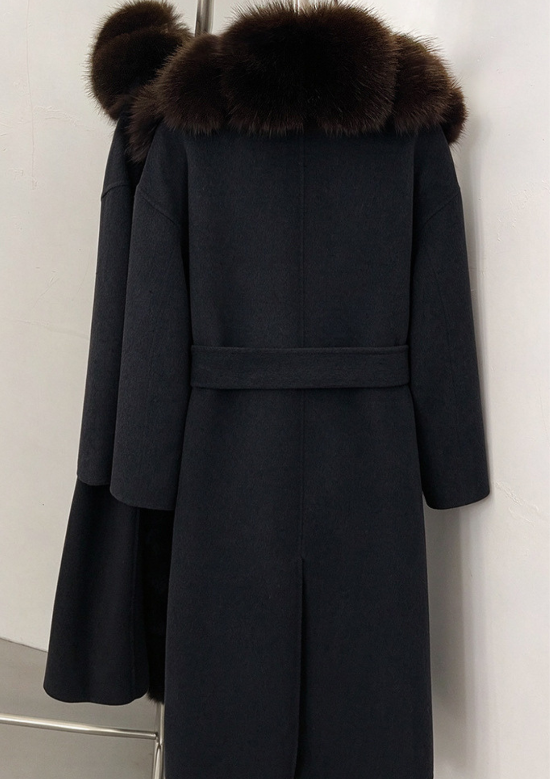 Midnight Luxe Fur  Long Coat
