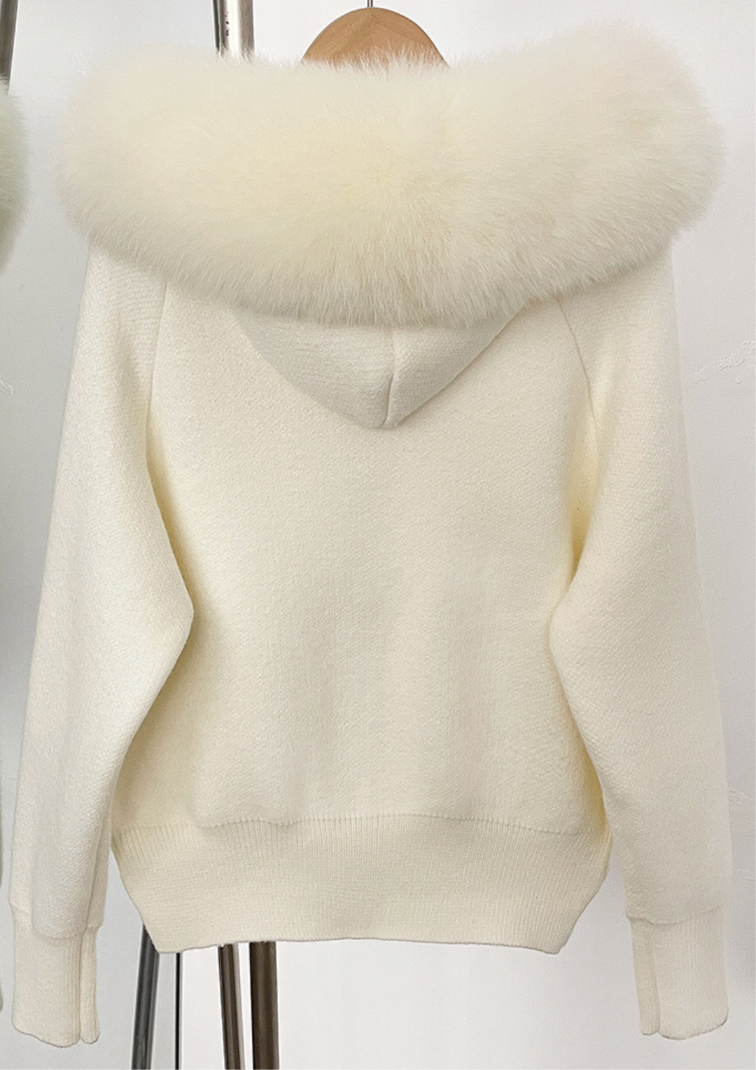 Seraphina Fur-Trimmed Knit Jacket