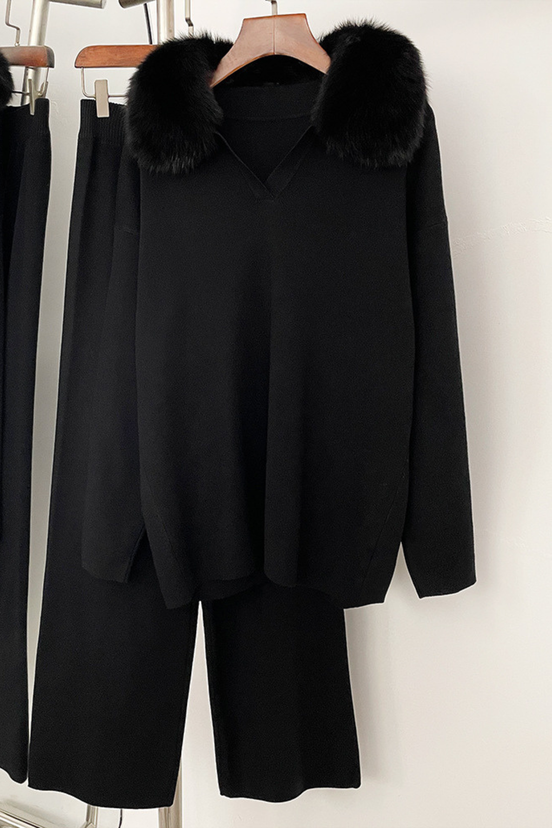 Velora Real Fox Fur Knit Lounge Set - Color Match Edition