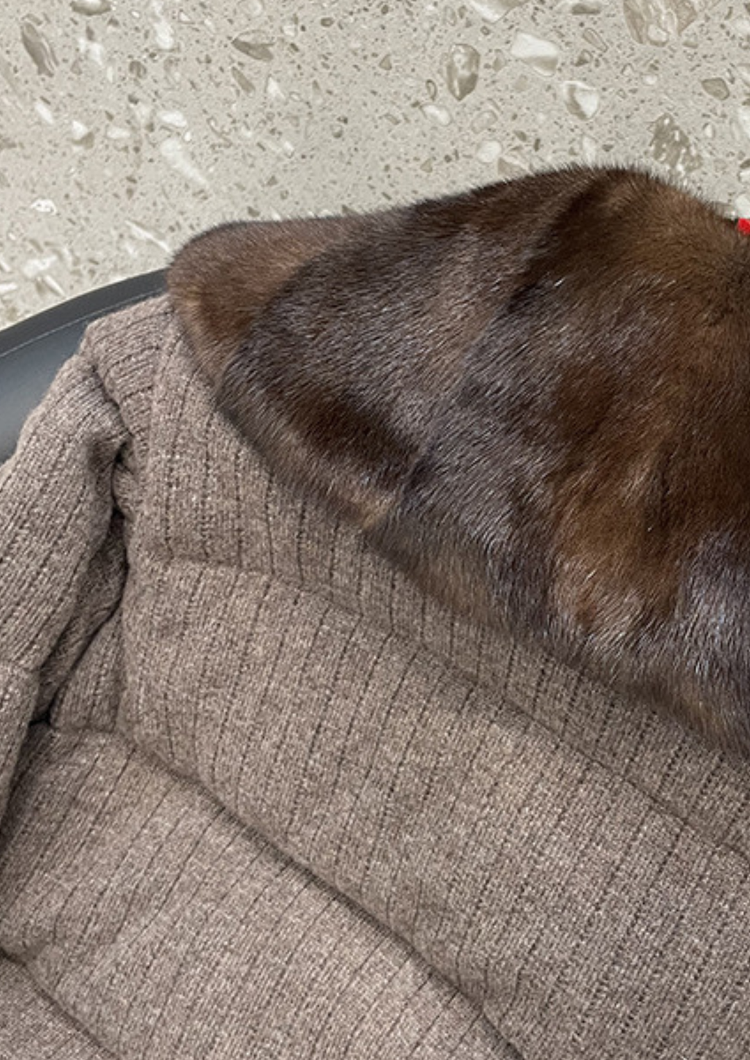 Lilia Warm Goose Down Wool Mink Fur Jacket