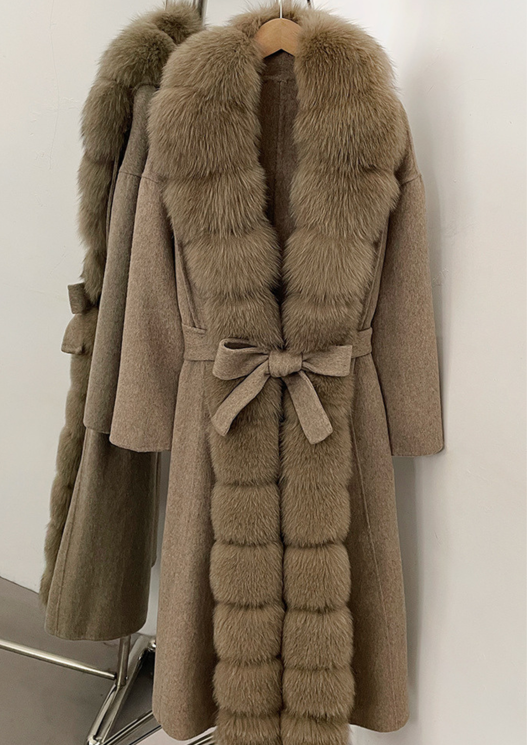Midnight Luxe Fur  Long Coat