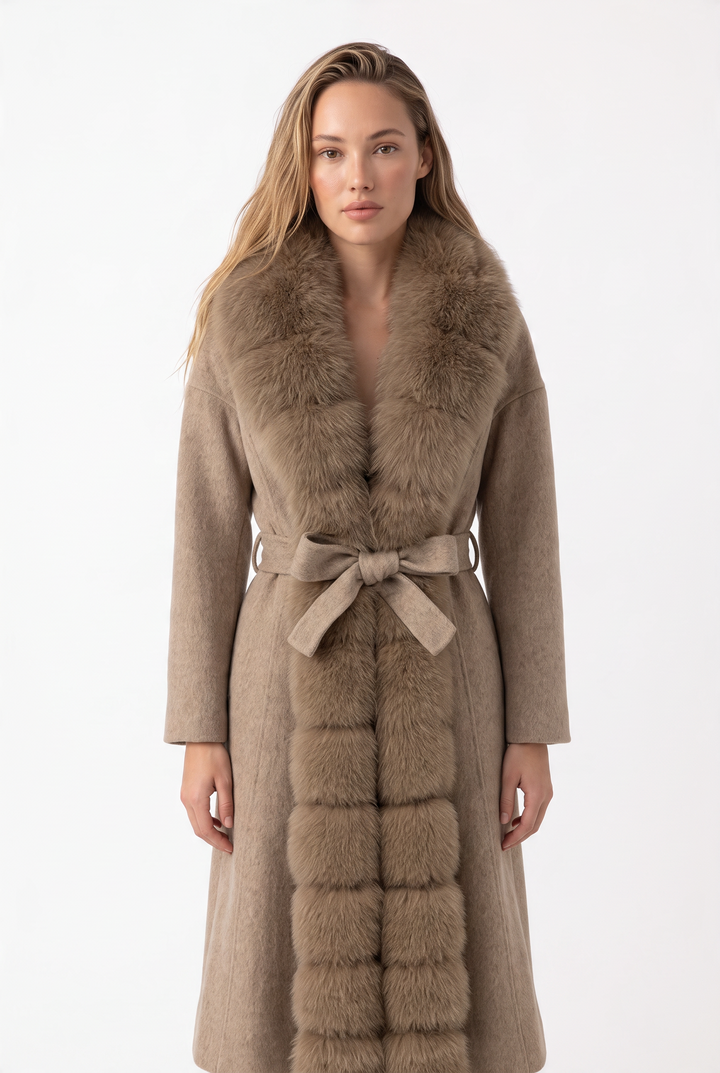 Midnight Luxe Fur  Long Coat