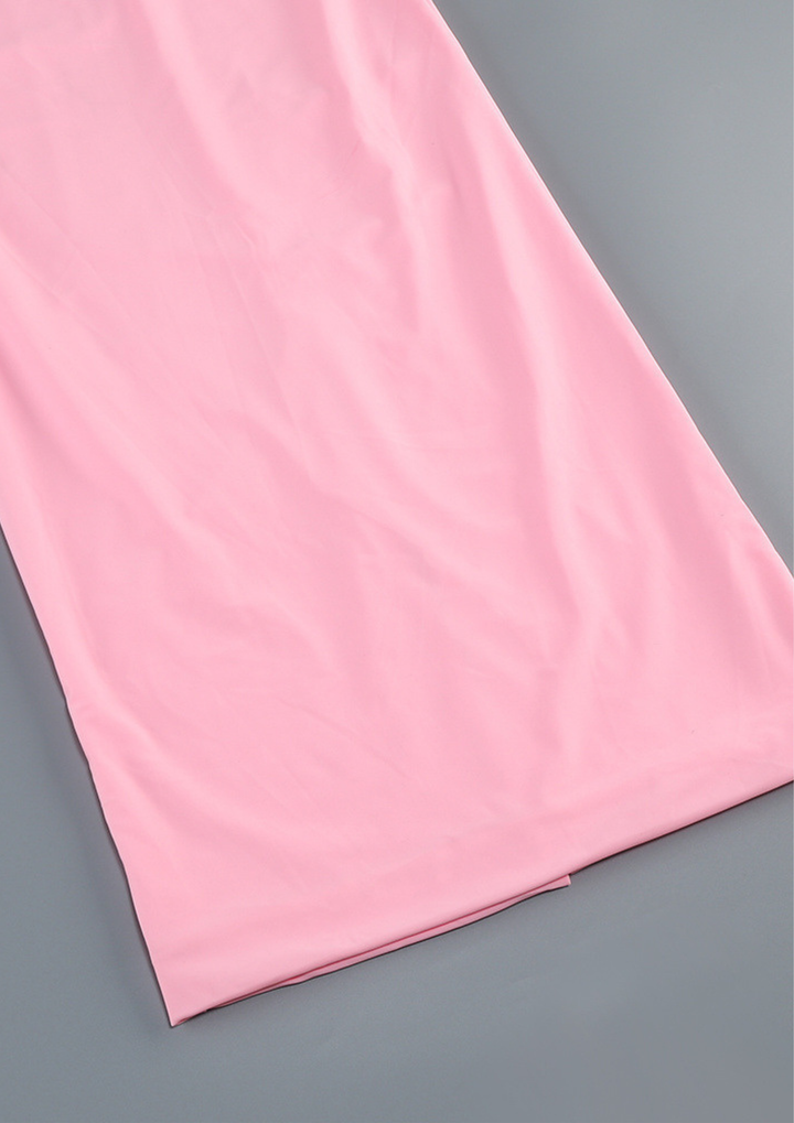 Rosalie Sheer Ribbon Strapless Maxi Dress