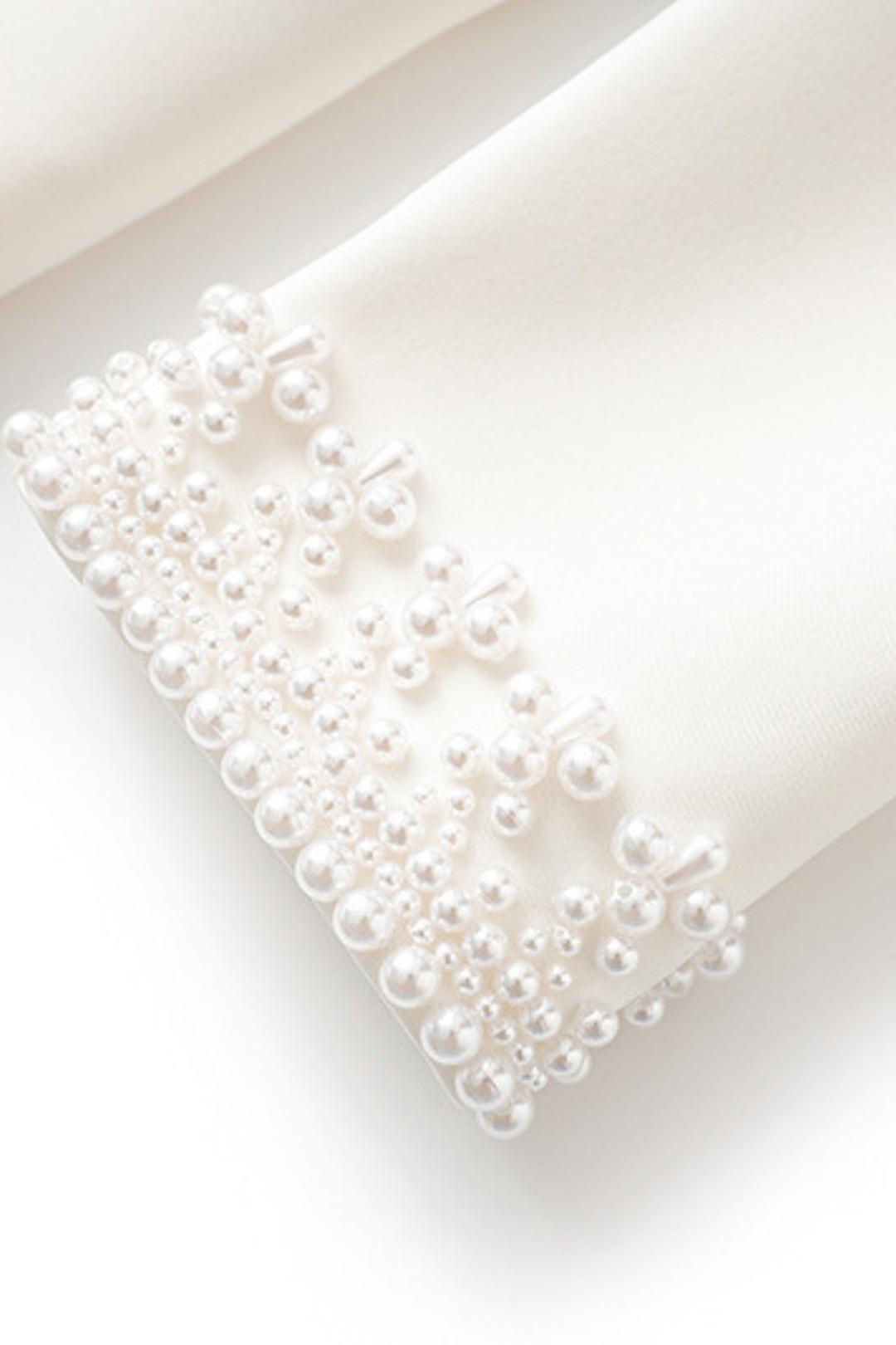 Pearl Beads Elegance High Neck Mini Dress