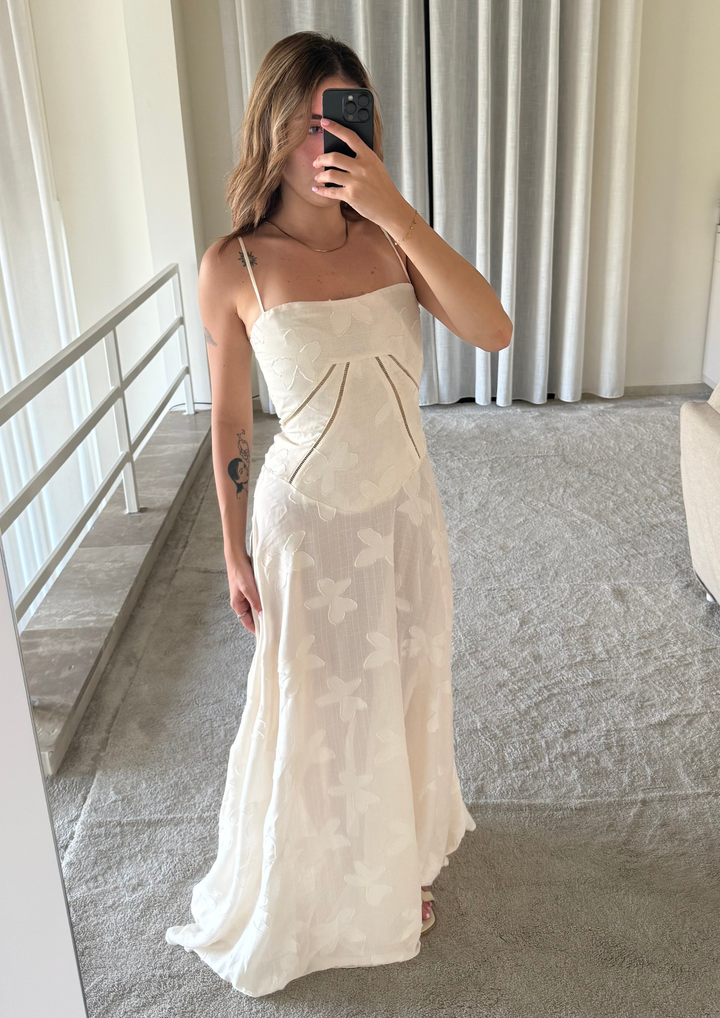 Bloom Floral Lace Back Maxi Dress