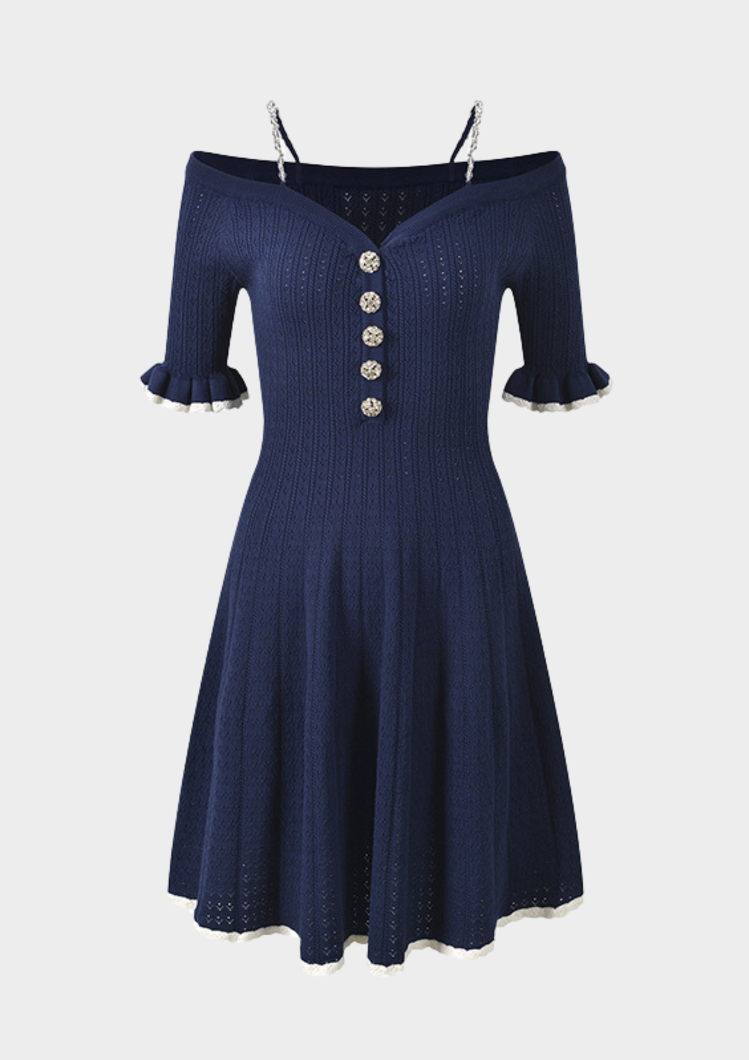 Belle Knit Sparkle Sleeve Mini Dress