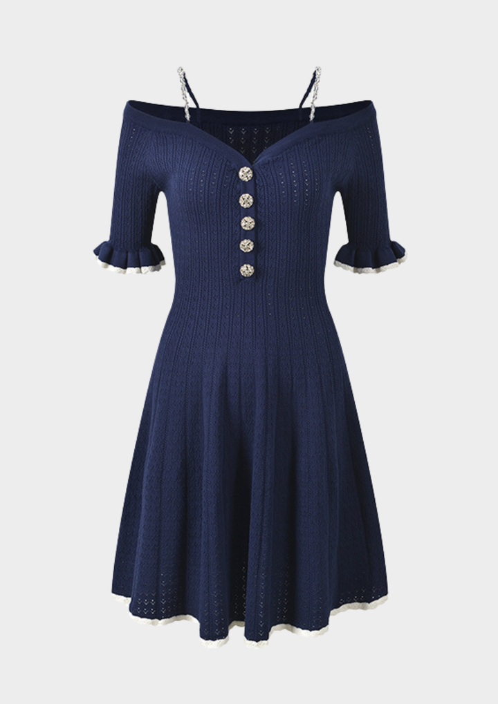 Belle Knit Sparkle Sleeve Mini Dress