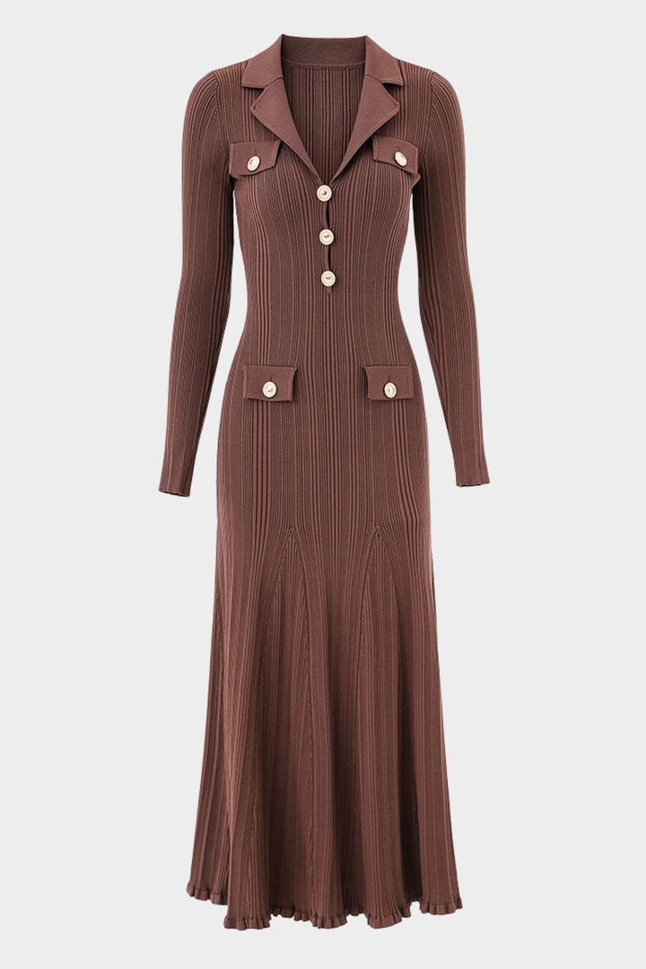 Luxe Viscose Knit Button Down Maxi Dress