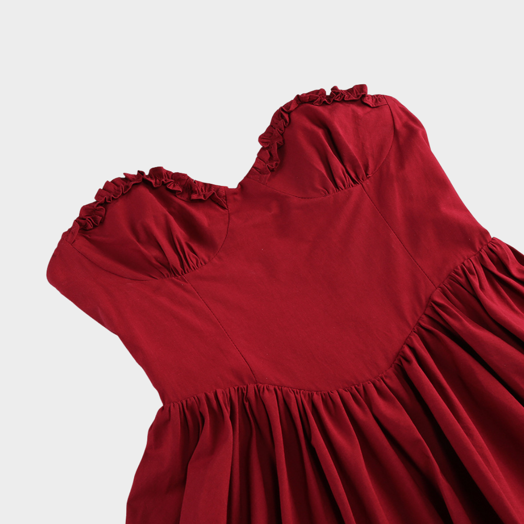 Wrap Chest Backless Bubble Mini Dress