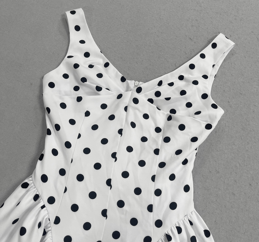 Monroe Polka Flared  Midi Dress