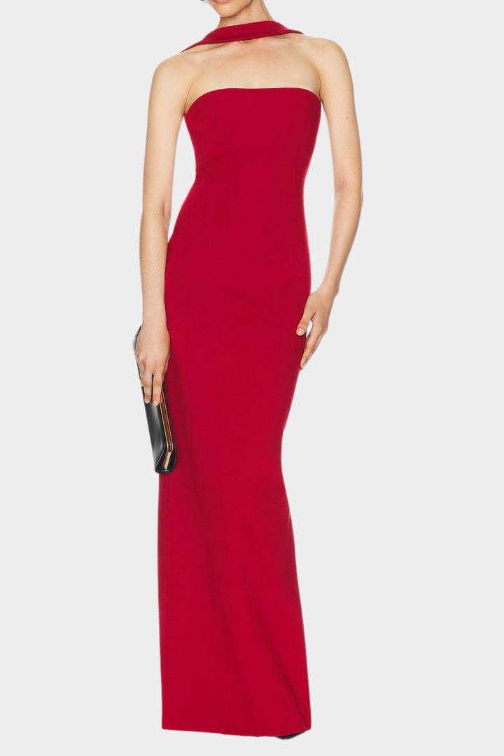 Scarlet Halter Elegant Bandage Maxi  Dress