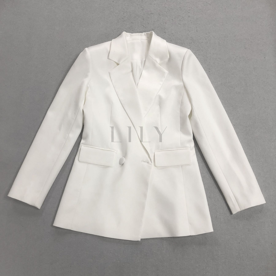 Tailored Blazer Sheer Lace Wide Leg Trouser Set