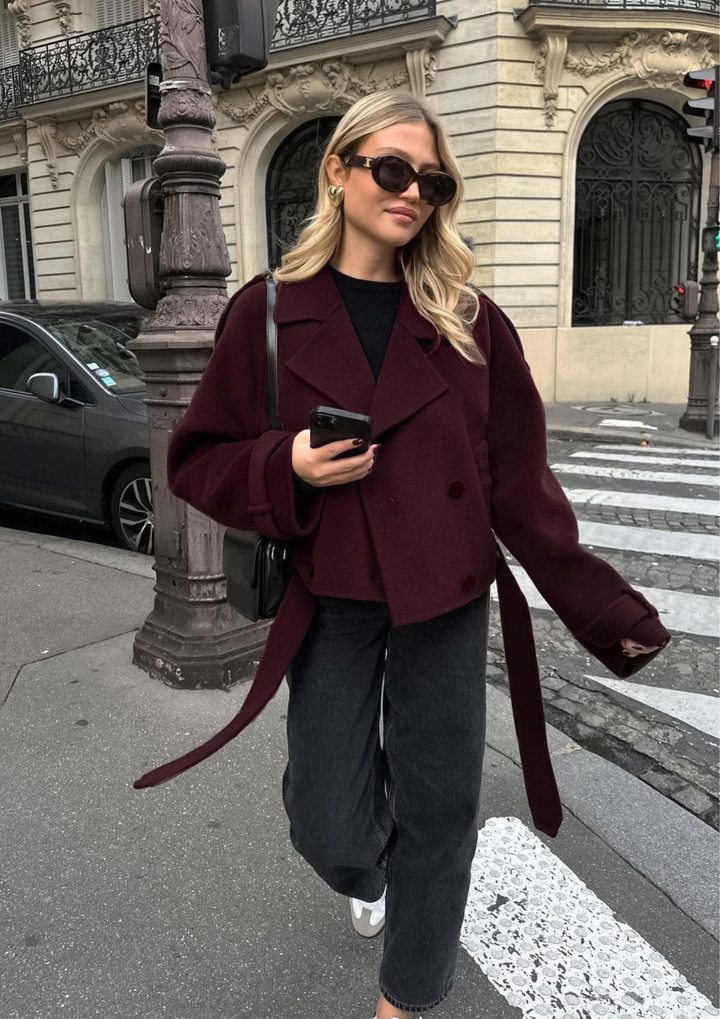 Celeste Belted Cropped Jacket