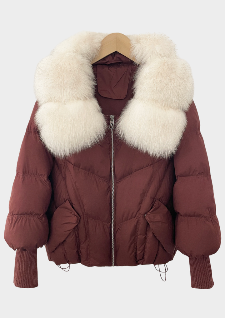 Fox Fur Collar Luxe Down Jacket