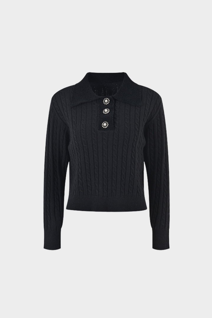 Pearl Button Soft Wool Top