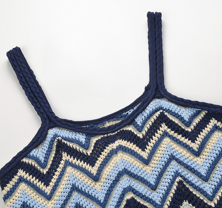 Coastal Wave Knit Maxi Dress