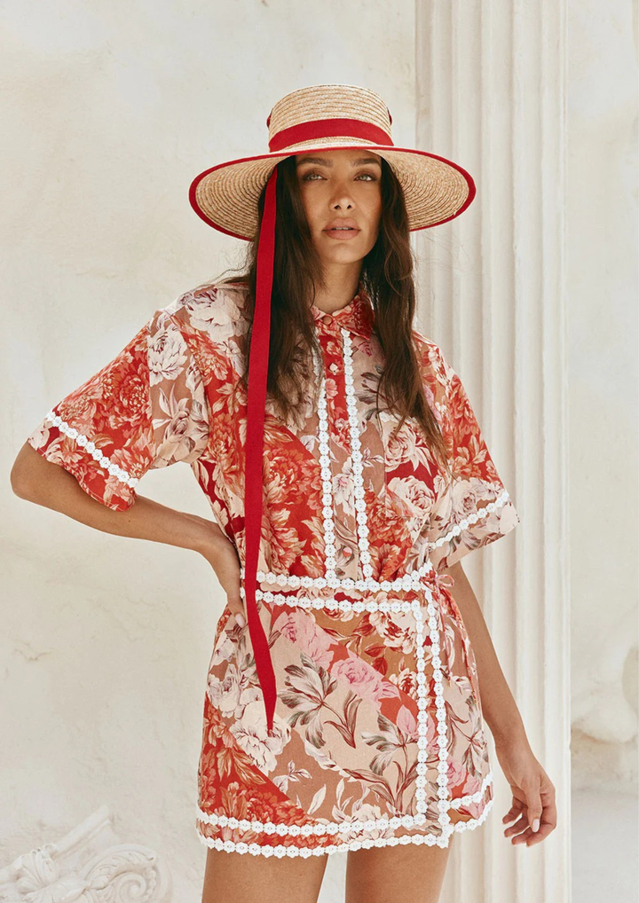 Rosé Muse Lace Trim Co-Ord Set