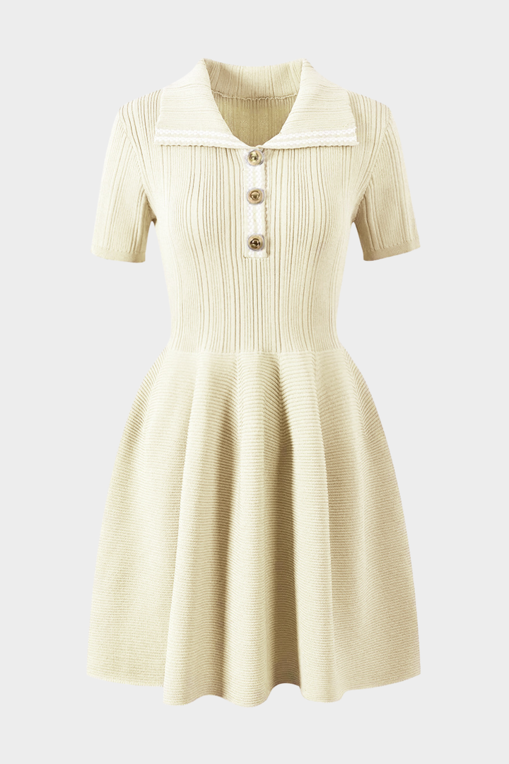 Elegance Viscose knit Flared Mini Dress