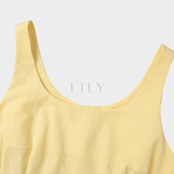Melow Tailored Cotton Maxi Set - Yellow