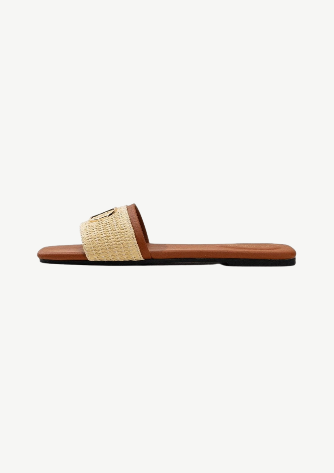 Woven Buckle Flat Slippers