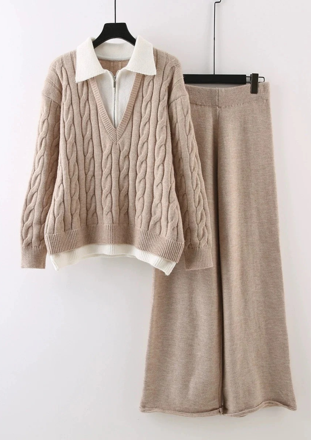 Sofia Knit Zipper Collar Cozy Set
