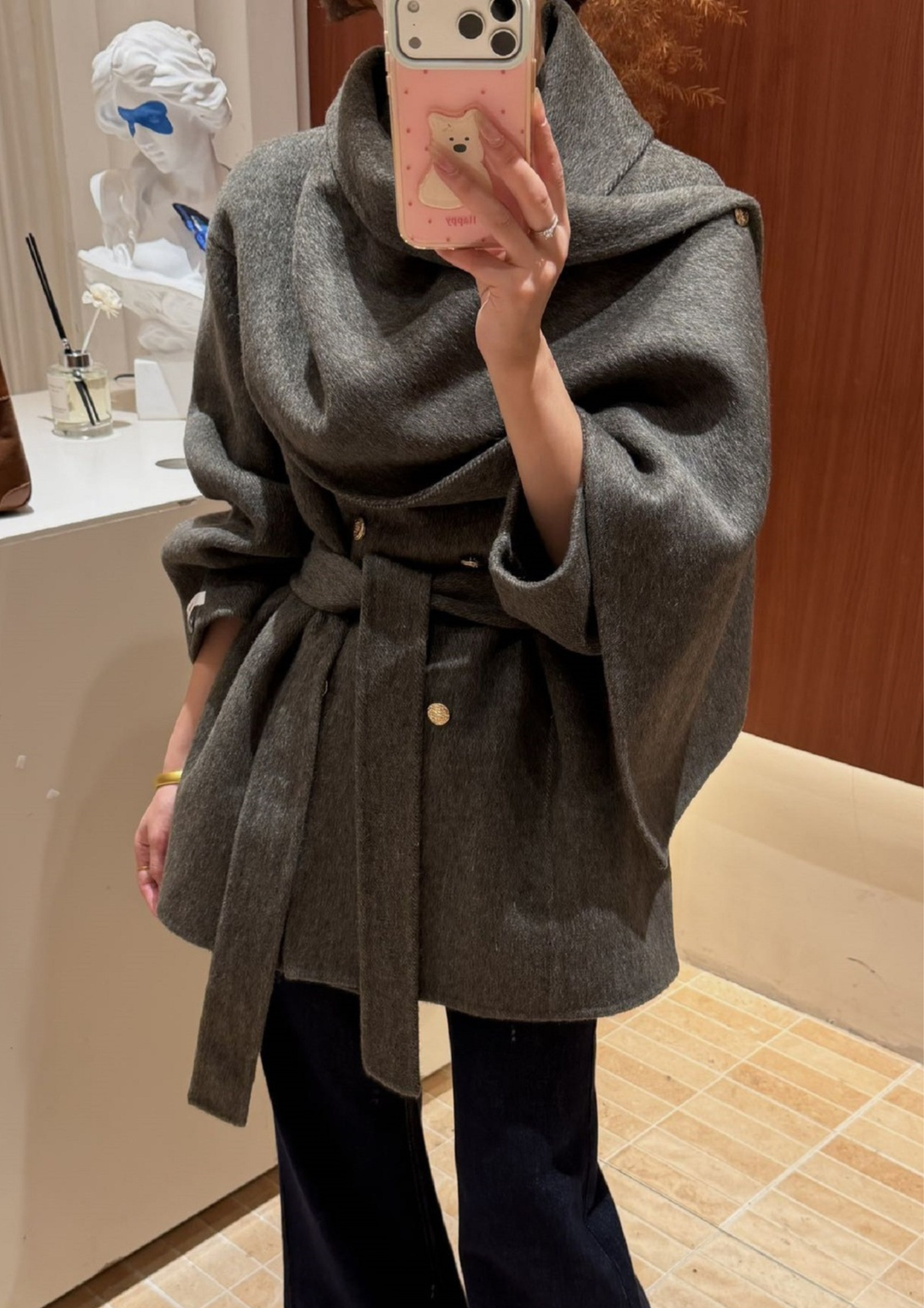 The Draped Collar Coat