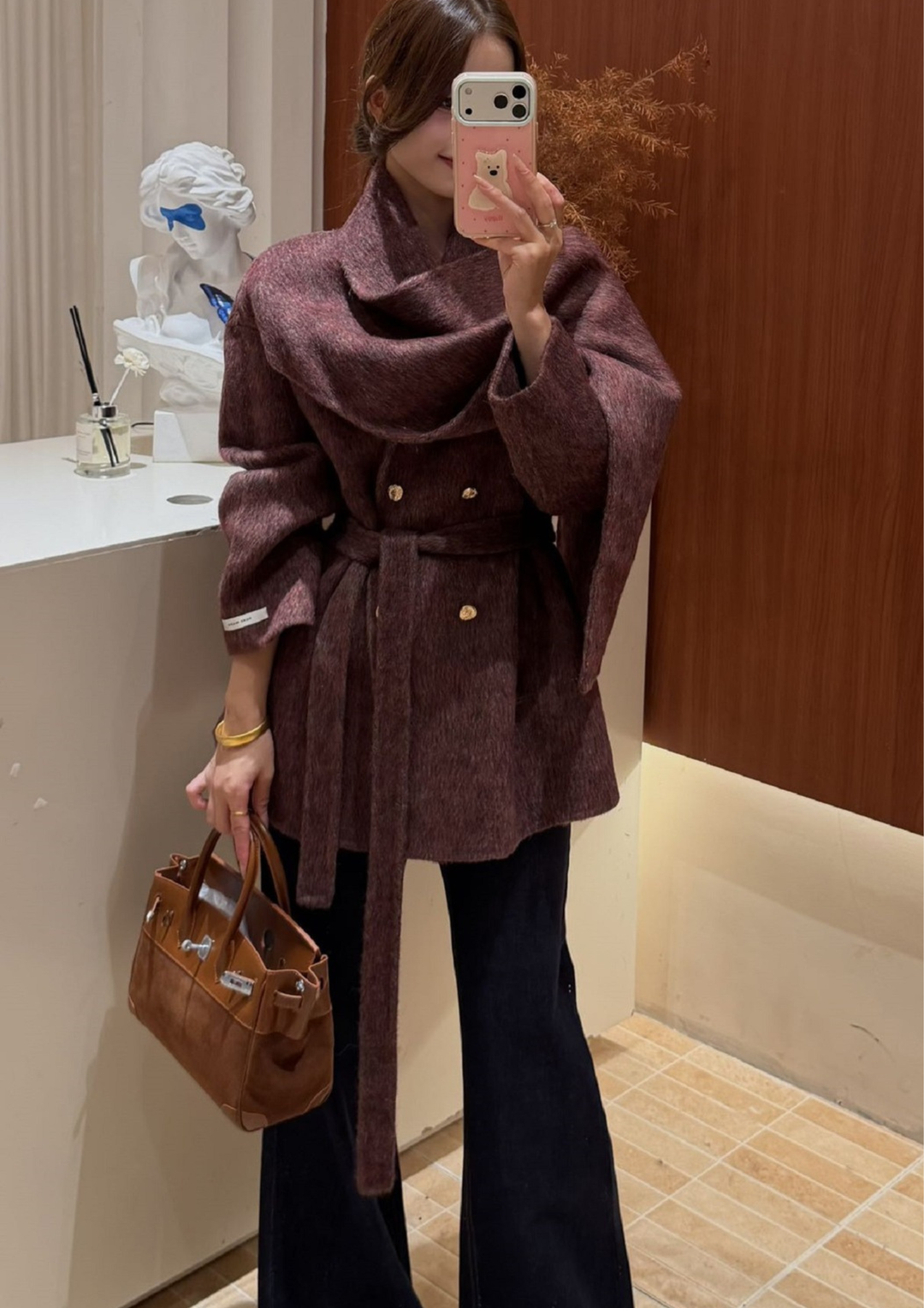The Draped Collar Coat