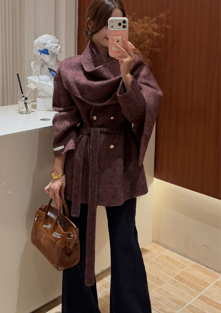 The Draped Collar Coat