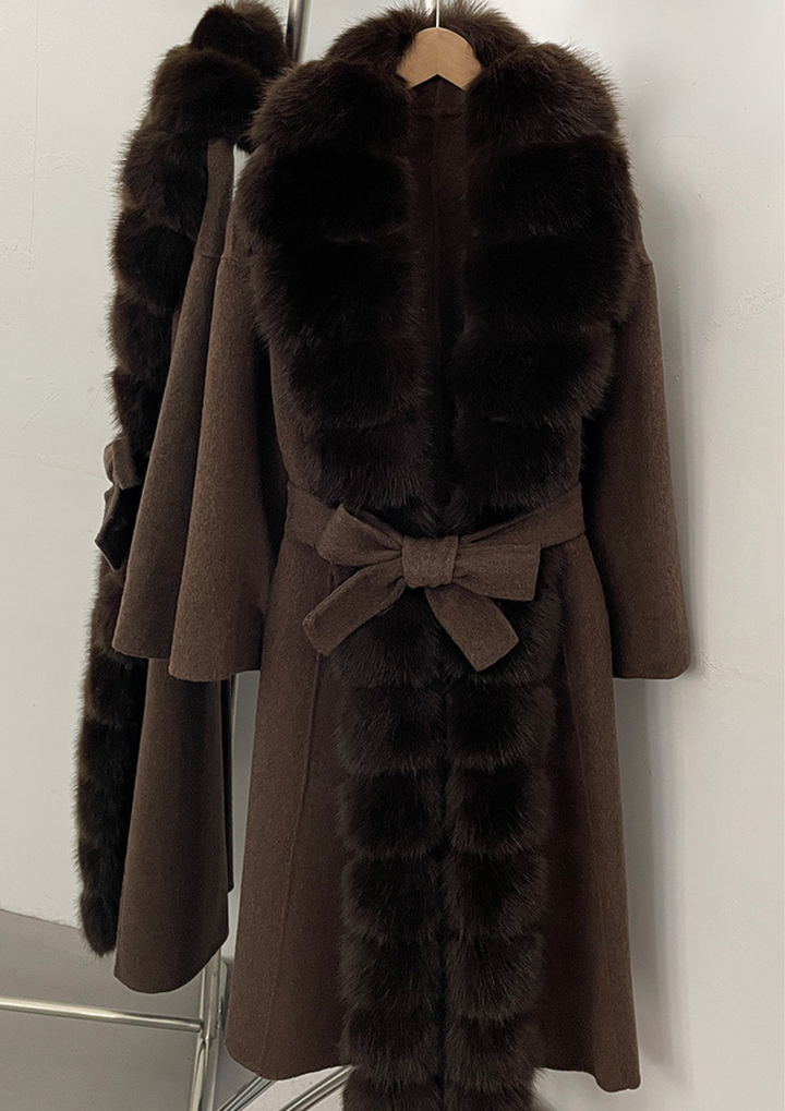 Midnight Luxe Fur  Long Coat