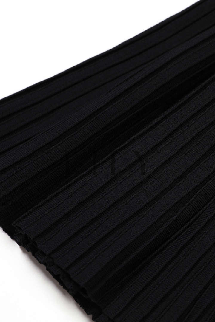 Chérie Knit Crystal Button Pleated Mini Dress