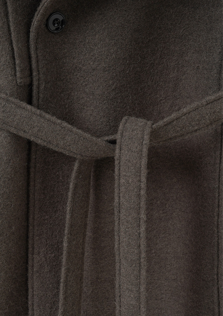 Belted Long Knit Coat