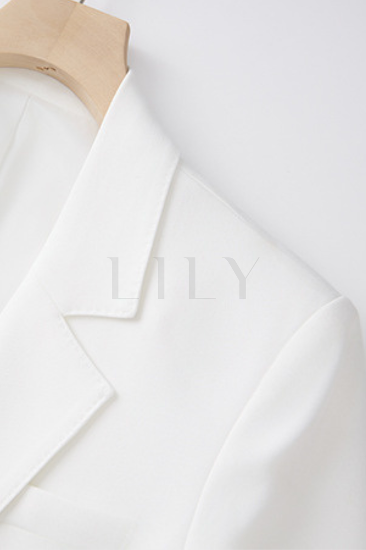 Signature Tailored classic Contrast  Buttons Suit Set