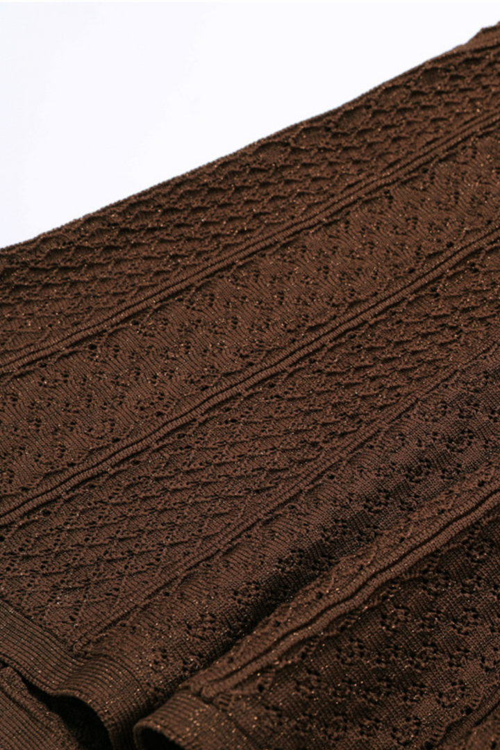 Lily – Silk Knit Pearl Button Suspender Maxi Dress