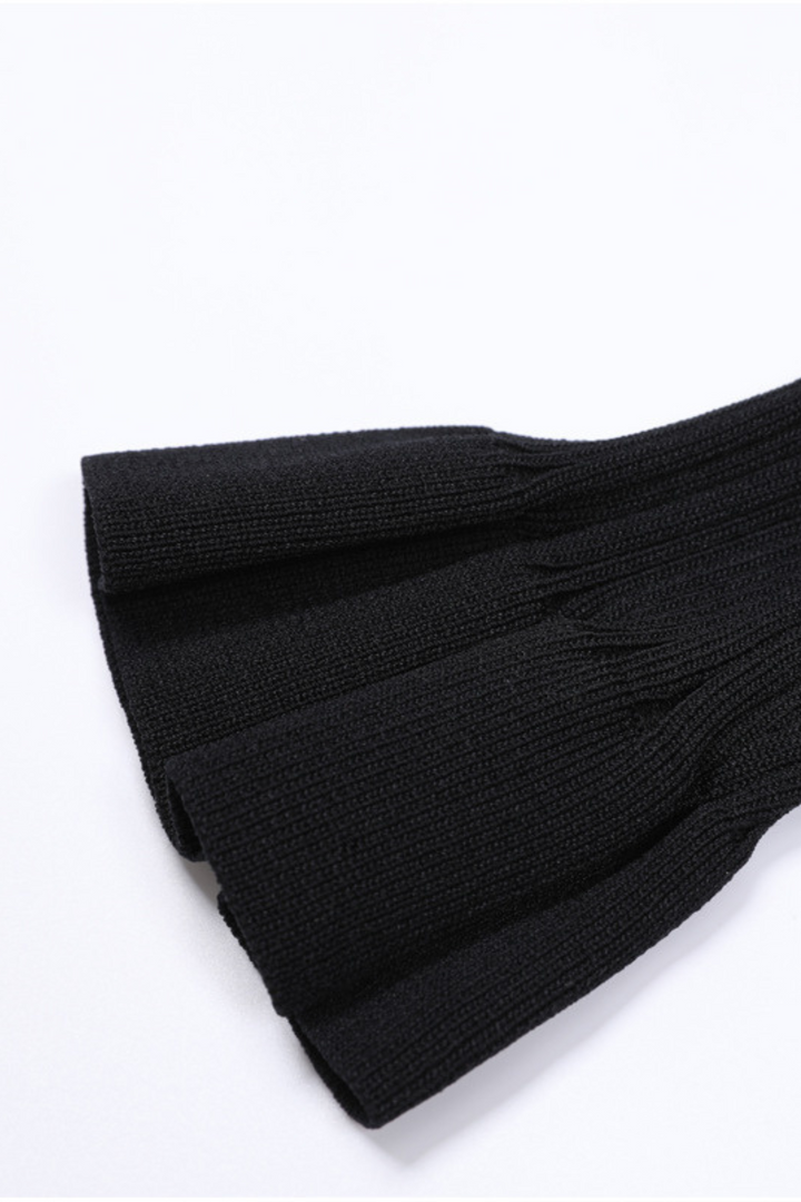 Viscose  Lapel Gold Buttons  Flared Hem Maxi Dress