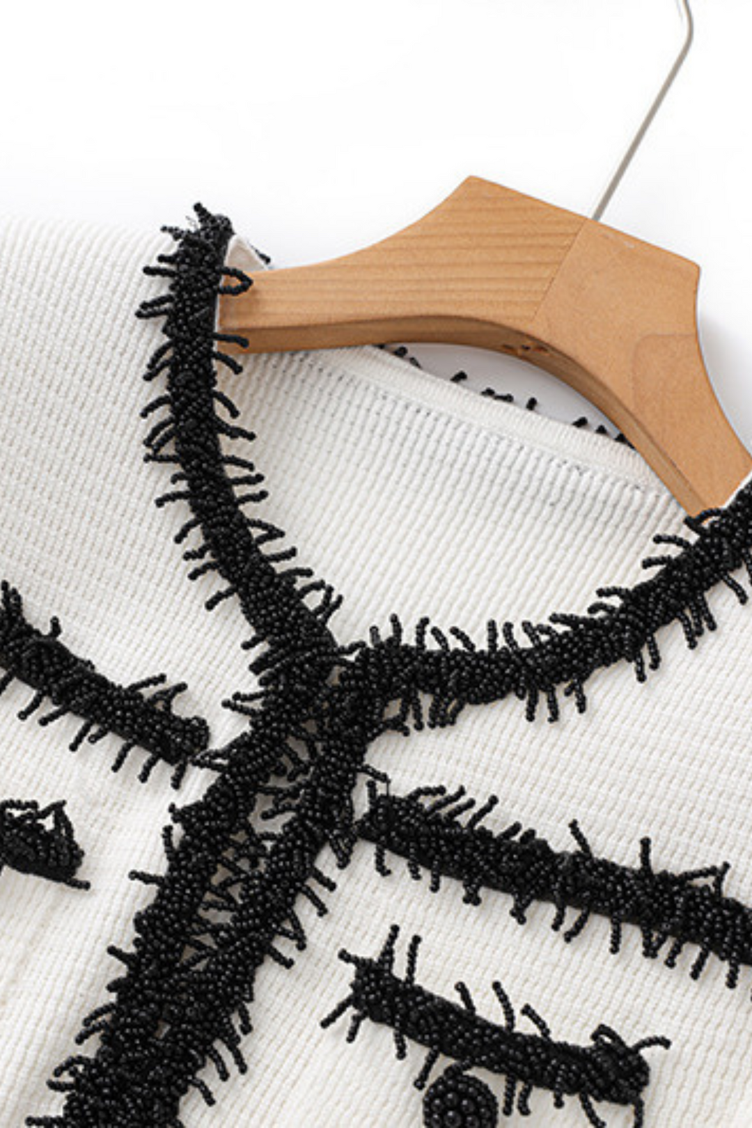 Opulent Pearl Trim Viscose Knit Flare Elegance Maxi Dress