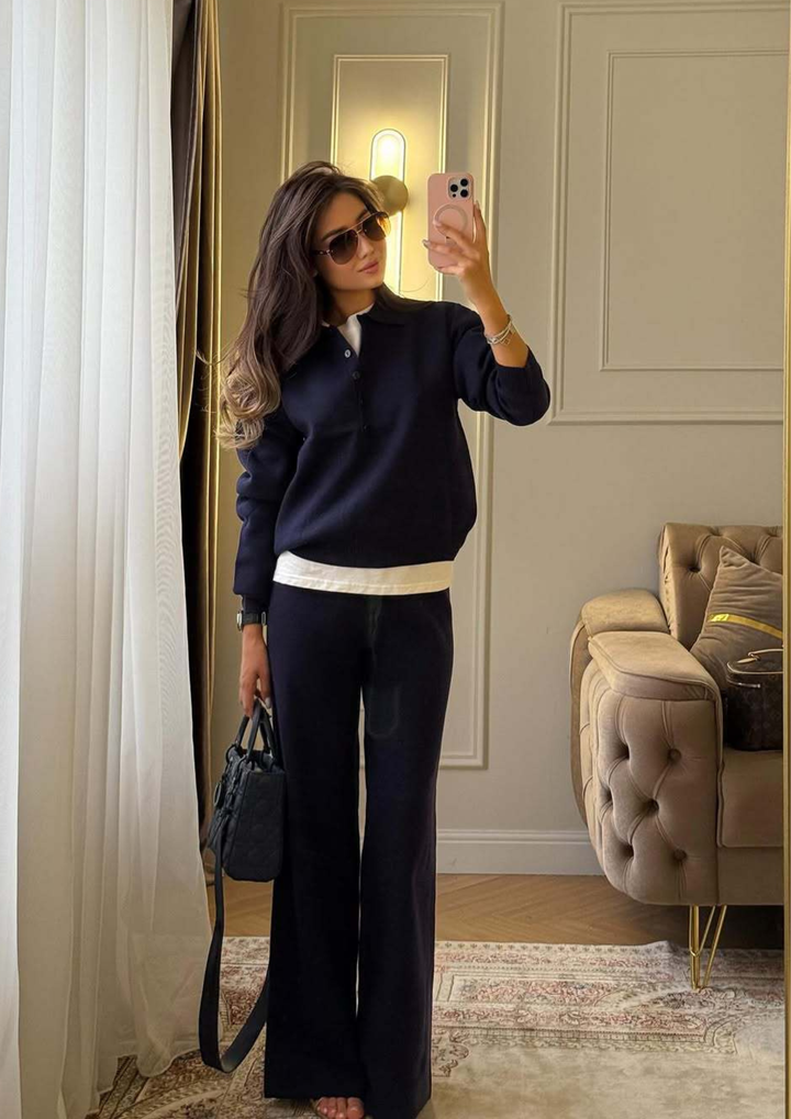 Amelia Luxe Polo Knit Set